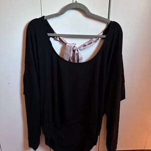 Adore Me Black Long Sleeve with Pink Bow